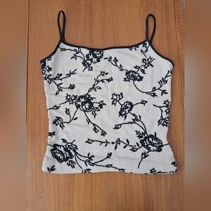 Vintage bebe Beaded Camisole Y2K Dark Romantic Whimsigoth Victorian Floral